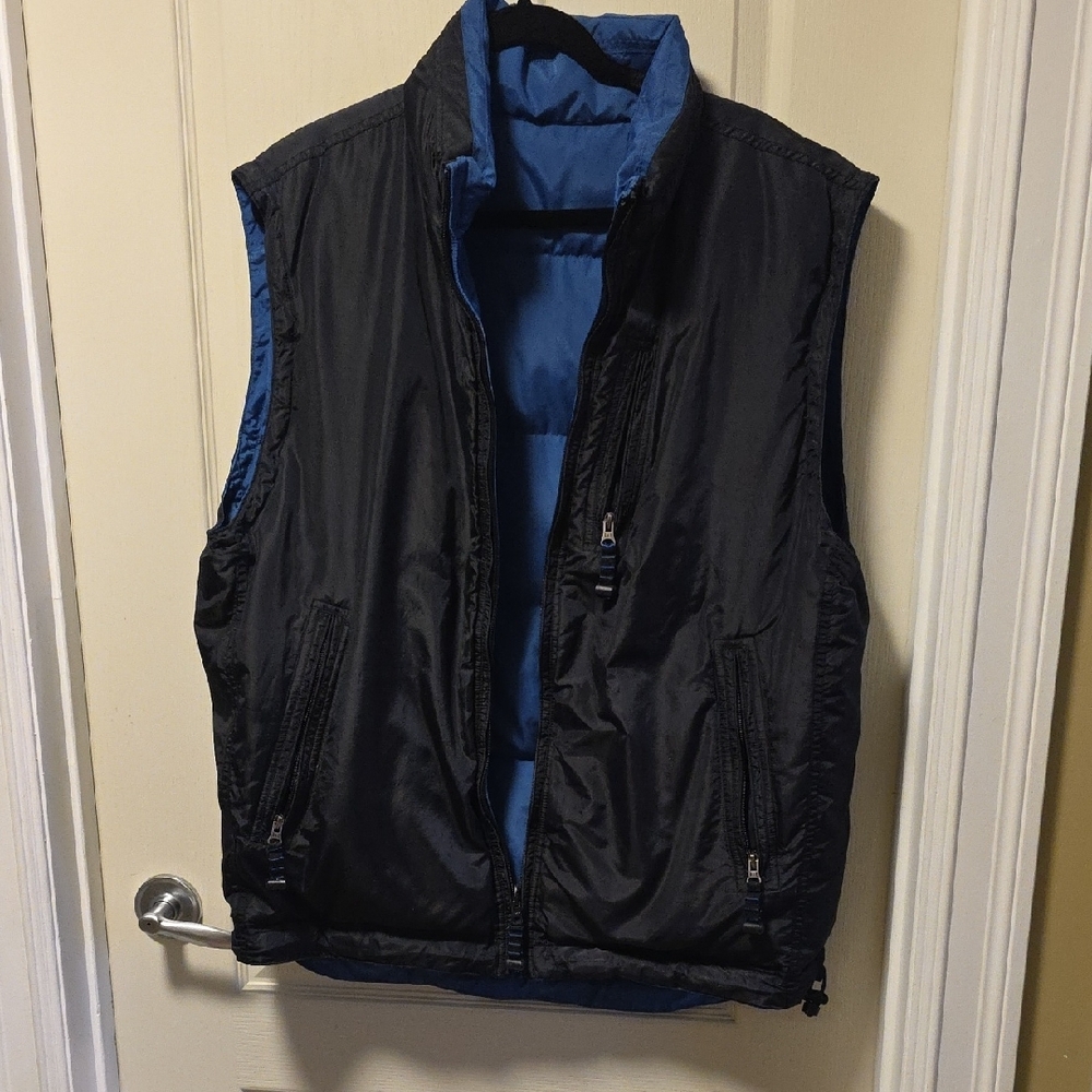 Men's Black and Blue Reversible Vest
